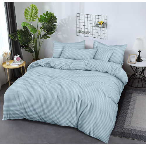 Страйп-сатин бирюзовый