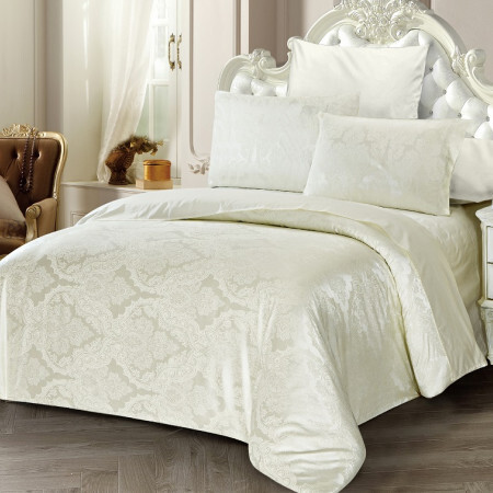 Сатин-Жаккард - кремовый