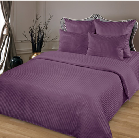 Страйп-сатин черничный