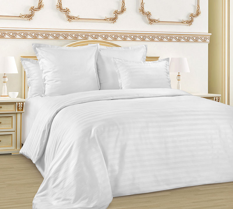 Страйп-сатин белый  полоса 1х1