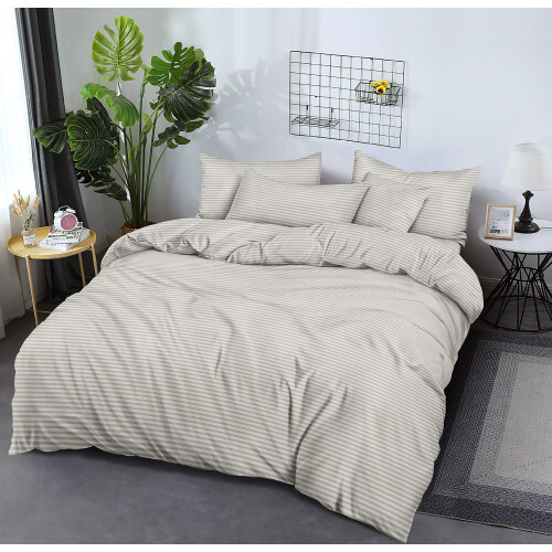 Страйп-сатин светло-серый